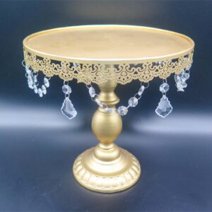 (RENTAL) 10" Gold Cake Stand with crystals