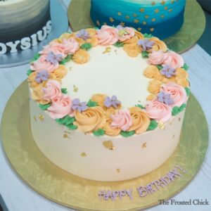 Vintage Floral Wreath Cake
