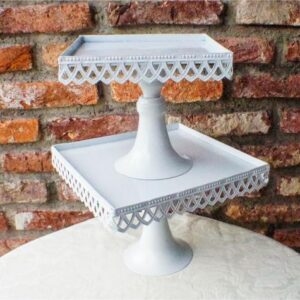 (RENTAL) 8" x 8" Tear Drop Lace Cake Stand