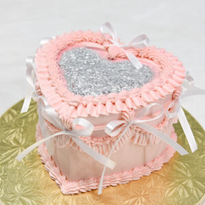 Blow Away Glitter Heart Cake
