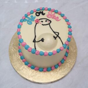 Gender Reveal Cartoon Mother Cake