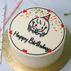 Minimalist Birthday Girl Cake