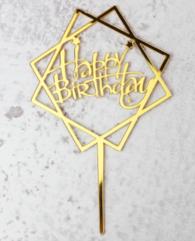 Happy Birthday Acrylic Cake Topper (Square)