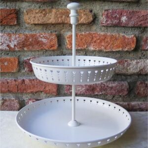 (RENTAL) 2 Tier White Cupcake Stand