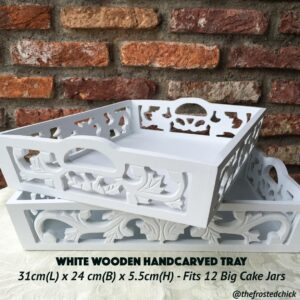 White Wood Lace Tray