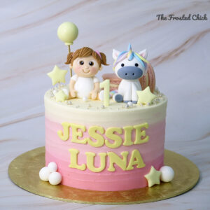 Little Baby Girl & Unicorn Cake