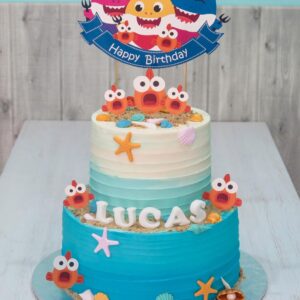 Baby Shark Ombre Cake