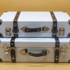 White Vintage Suitcase (Set of 2)