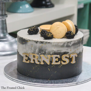 Concrete Gold Splatter Cake