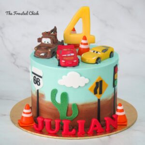 Cars Lightning McQueen Route 66 Cake
