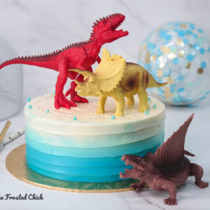 Ombre Blue Cake + Dinosaurs (Expedited, SELF ASSEMBLE series)