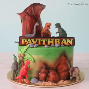 Volcano Dinosaur Cake