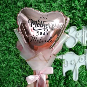 Rose Gold Heart Foil Balloon Bouquet