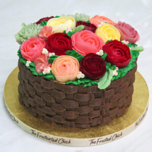 Basket Of Love Floral Cake