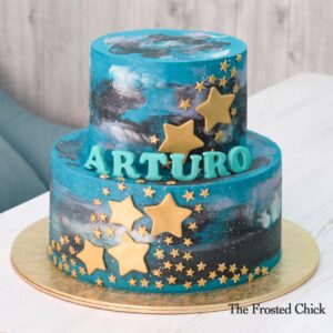 Gold Galaxy Star Cake