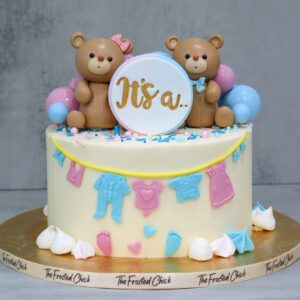 Gender Reveal Baby Bears Cake