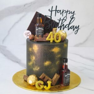 Classic Black and Gold Chocoholic Cake