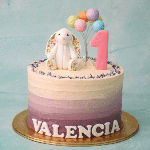 Bunny Rabbit Ombre Balloons Cake