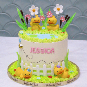 Little Ducklings by the Pond Cake