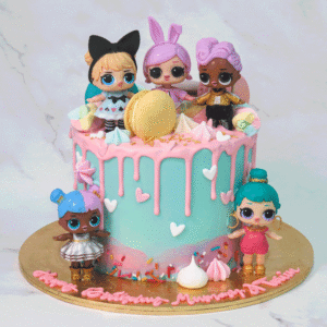 LOL Surprise Inspired Macaron Drip Cake