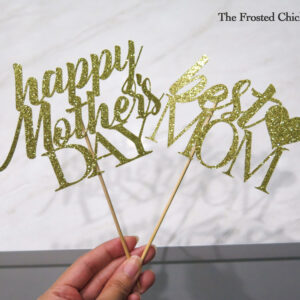 Mother's Day Glitter Cardstock Cake Topper