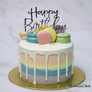 Pastel Rainbow Macaron Cake (Money Pulling option)