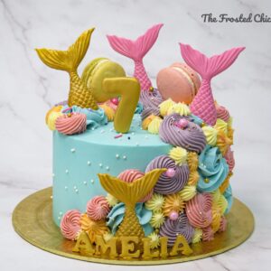 Pastel Rainbow Mermaid Cake