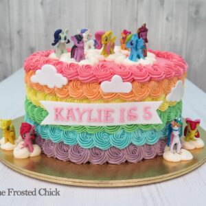 My Little Pony Inspired Rainbow & Clouds Cake