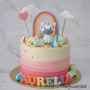 Rainbow Unicorn Ombre Cake