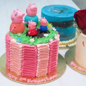 Peppa Pig Inspired Ruffles Cake