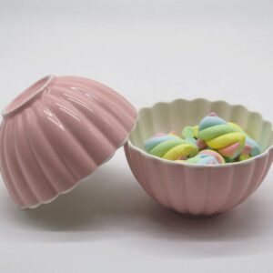 (RENTAL) Pink Scallop Bowl