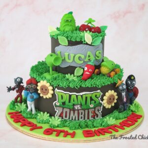 Plants VS Zombies Inspired Cake