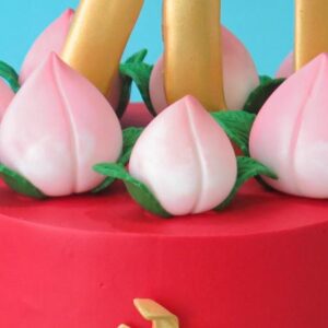 (Add On) Fondant Shou Tao Longevity Peaches (2pc)