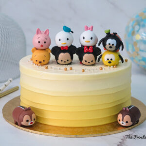 Ombre Yellow Cake + Tsum Tsum toy set (Expedited, SELF ASSEMBLE series)
